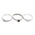 Amethyst and sterling silver single stone and band rings, 'Under the Sea' (set of 3) - Set of 3 Amethyst and Silver Single Stone and Band Rings