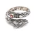 Garnet wrap ring, 'Honorable Fire' - Dragon-Shaped Sterling Silver and Natural Garnet Wrap Ring