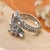 Garnet wrap ring, 'Honorable Fire' - Dragon-Shaped Sterling Silver and Natural Garnet Wrap Ring