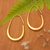 Gold-plated half-hoop earrings, 'Tie to Beauty' - Modern 18k Gold-Plated Brass Half-Hoop Earrings from Bali