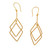 Gold-plated dangle earrings, 'Intertwined Geometry' - Geometric-Inspired 18k Gold-Plated Brass Dangle Earrings