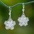 Sterling silver filigree dangle earrings, 'Fragrant Rose' - Floral-Themed Filigree Matte Sterling Silver Dangle Earrings