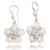 Sterling silver filigree dangle earrings, 'Fragrant Rose' - Floral-Themed Filigree Matte Sterling Silver Dangle Earrings