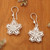 Sterling silver filigree dangle earrings, 'Fragrant Rose' - Floral-Themed Filigree Matte Sterling Silver Dangle Earrings