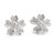 Sterling silver button earrings, 'Cherry Shine' - Textured Silver Button Earrings with Cherry Blossom Design