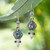 Multi-gemstone dangle earrings, 'Gemstone Glam' - Blue Topaz Cultured Pearl Citrine Garnet and Silver Earrings (image 2) thumbail