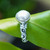 Cultured pearl single stone ring, 'Tides of Innocence' - Balinese Sterling Silver and Grey Pearl Single Stone Ring (image 2) thumbail