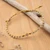 Gold-accented aquamarine and recycled glass beaded pendant bracelet, 'Be Kind' - Artisan-Made Aquamarine and Pink Recycled Glass Bracelet