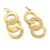 Gold-plated dangle earrings, 'Triple Success' - Textured 18k Gold-Plated Brass Dangle Earrings Made in Bali (image 2d) thumbail