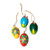 Wood ornaments, 'Festive Eggs' (set of 4) - Egg-Shaped Hand-Painted Wood Christmas Ornaments (Set of 4) thumbail