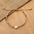 Gold-accented agate and cultured pearl bracelet, 'Sweet Rainbow' - White Cultured Pearl and Agate Pendant Bracelet from Bali (image 2) thumbail