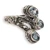 Blue topaz multi-stone cocktail ring, 'Tranquility Roots' - Silver Cocktail Ring with Three Oval Blue Topaz Gemstones