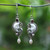 Multi-gemstone dangle earrings, 'Lunar Bali' - Balinese Moon-Themed 1-Carat Multi-Gemstone Dangle Earrings (image 2) thumbail