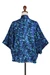 Batik rayon jacket, 'Midnight Eden' - Batik-Patterned Midnight and Cerulean 100% Rayon Jacket (image 2b) thumbail
