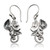 Blue topaz dangle earrings, 'Garden of Devotion' - Leaf-Themed 2-Carat Blue Topaz Silver Dangle Earrings thumbail