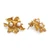 Gold-plated cultured pearl button earrings, 'Marine Foliage' - Leafy 18k Gold-Plated White Cultured Pearl Button Earrings (image 2e) thumbail