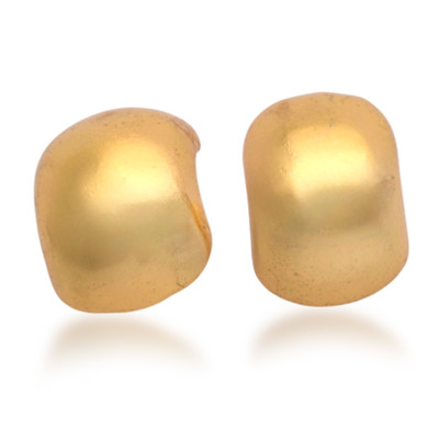 Gold-plated button earrings, 'Golden Basis' - Modern 18k Gold-Plated Button Earrings in a Polished Finish