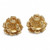 Gold-plated button earrings, 'Victory of Hibiscus' - Balinese Hibiscus-Shaped 18k Gold-Plated Button Earrings thumbail