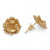 Gold-plated button earrings, 'Victory of Hibiscus' - Balinese Hibiscus-Shaped 18k Gold-Plated Button Earrings (image 2c) thumbail