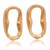 Gold-plated button earrings, 'Lake & Luxury' - Avant-Garde Lake-Shaped 18k Gold-Plated Button Earrings thumbail