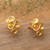 Gold-plated button earrings, 'Immortal Brushstrokes' - Whimsical High-Polished 18k Gold-Plated Button Earrings (image 2) thumbail