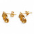 Gold-plated button earrings, 'Immortal Brushstrokes' - Whimsical High-Polished 18k Gold-Plated Button Earrings (image 2d) thumbail
