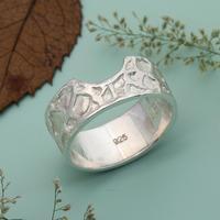 Sterling silver band ring, 'Scales of Splendor' - Modern Sterling Silver Band Ring with Textured Finish
