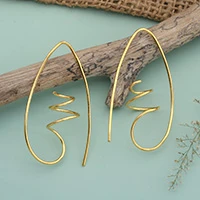 Gold-plated half-hoop earrings, 'Victorious Flow' - 18k Gold-Plated Half-Hoop Earrings in a High Polish Finish