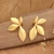 Gold-plated drop earrings, 'Summer of Petals' - High-Polished Spring-Themed 18k Gold-Plated Drop Earrings (image 2) thumbail