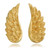 Gold-plated button earrings, 'Fly to Me' - Wing-Themed Textured 22k Gold-Plated Brass Button Earrings thumbail