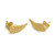 Gold-plated button earrings, 'Fly to Me' - Wing-Themed Textured 22k Gold-Plated Brass Button Earrings (image 2c) thumbail