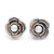 Cultured pearl button earrings, 'White Bouquet' - Sterling Silver and Grey Cultured Pearl Rose Button Earrings thumbail