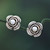Cultured pearl button earrings, 'White Bouquet' - Sterling Silver and Grey Cultured Pearl Rose Button Earrings (image 2c) thumbail