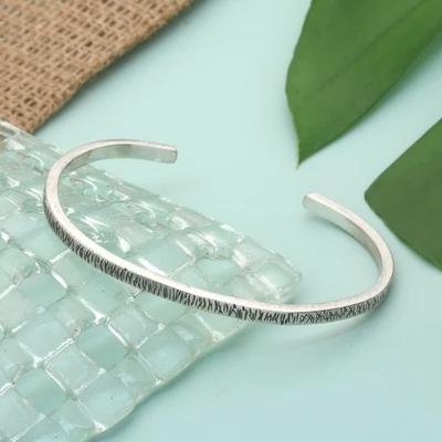 Sterling silver cuff bracelet, 'Splendid Seaweed' - Etched Oxidized Sterling Silver Cuff Bracelet from Bali