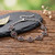 Garnet link bracelet, 'Carousel of Passions' - Balinese Folk Art-Themed Natural Round Garnet Link Bracelet (image 2) thumbail