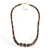 Gold-accented tiger’s eye beaded pendant necklace, 'Classic Chocolate' - 18k Gold-Accented Tiger’s Eye Beaded Pendant Necklace thumbail