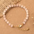 Gold-accented rose quartz beaded link bracelet, 'Strawberry Gin' - Gold-Accented Link Bracelet with Knotted Rose Quartz Stones (image 2) thumbail