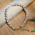 Gold-accented rose quartz beaded link bracelet, 'Strawberry Gin' - Gold-Accented Link Bracelet with Knotted Rose Quartz Stones (image 2c) thumbail