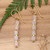 Gold-plated rose quartz beaded dangle earrings, 'Strawberry Gin' - 18k Gold-Plated Rose Quartz Beaded Dangle Earrings from Bali (image 2) thumbail