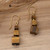 Gold-plated tiger's eye beaded dangle earrings, 'Classic Chocolate' - Dangle Earrings with Tiger's Eye and Gold-Plated Brass Beads (image 2) thumbail