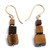 Gold-plated tiger's eye beaded dangle earrings, 'Classic Chocolate' - Dangle Earrings with Tiger's Eye and Gold-Plated Brass Beads thumbail