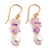 Gold-plated multi-gemstone beaded dangle earrings, 'Galaxy Margarita' - Gold-Plated Cultured Pearl Amethyst and Rose Quartz Earrings thumbail