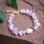 Gold-accented multi-gemstone beaded pendant bracelet, 'Galaxy Margarita' - Gold-Accented Rose Quartz Amethyst Cultured Pearl Bracelet (image 2c) thumbail