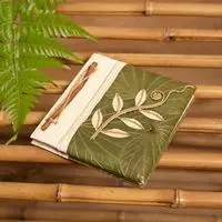 Natural fiber journal, 'Dried Leaves' - Leaf-Themed Eco-Friendly Handcrafted Natural Fiber Journal
