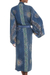 Women's batik robe, 'Midnight in Blue' - Women's Handcrafted Batik Robe (image 2c) thumbail