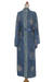 Women's batik robe, 'Midnight in Blue' - Women's Handcrafted Batik Robe (image 2e) thumbail