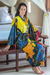 Women's batik robe, 'Paradise Peacock' - Women's Batik Patterned Robe