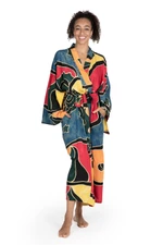 Women's batik robe, 'Paradise Peacock' - Women's Batik Patterned Robe