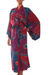 Women's batik robe, 'Exotic Blue' - Women's Batik Patterned Robe thumbail