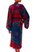 Women's batik robe, 'Exotic Blue' - Women's Batik Patterned Robe (image 2b) thumbail